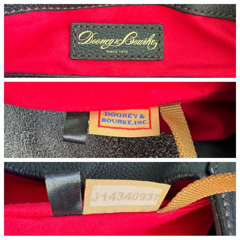 Dooney & Bourke Belvedere Black Pebble Leather LOGO LOCK Hobo Shoulder Bag $498 - Picture 4 of 9